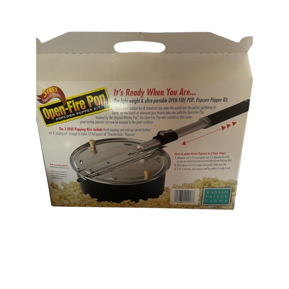 New Wabash Valley Farms 4 Quart Open Fire Outdoor Popcorn Popper - Picture 13 of 13